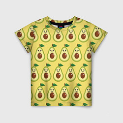 Детская футболка Авокадо Паттерн - Желтая версия