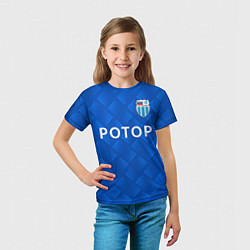 Футболка детская ФК Ротор - Синие полутона - Волгоград, цвет: 3D-принт — фото 2