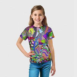 Футболка детская Детский красочный узор, цвет: 3D-принт — фото 2