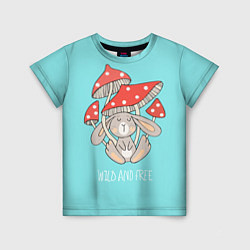 Детская футболка Зайчик и грибочки