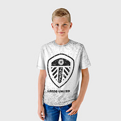Футболка детская Leeds United с потертостями на светлом фоне, цвет: 3D-принт — фото 2
