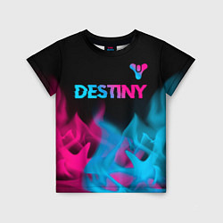 Футболка детская Destiny - neon gradient: символ сверху, цвет: 3D-принт