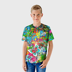 Футболка детская Flowers in a clearing, цвет: 3D-принт — фото 2