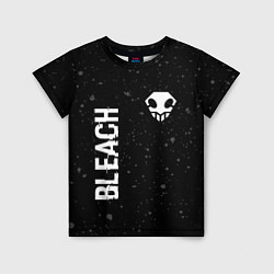 Детская футболка Bleach glitch на темном фоне: надпись, символ
