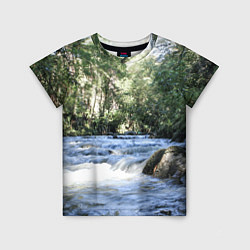 Детская футболка Течёт река в лесу