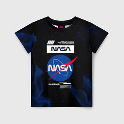 Детская футболка Nasa - синее пламя