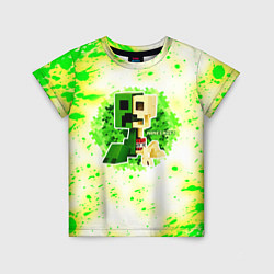 Детская футболка Minecraft creeper green