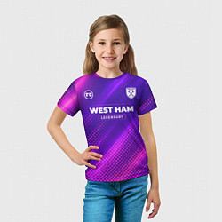 Футболка детская West Ham legendary sport grunge, цвет: 3D-принт — фото 2
