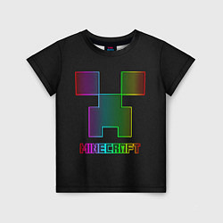Детская футболка Minecraft logo neon