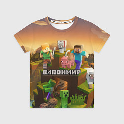 Футболка детская Владимир Minecraft, цвет: 3D-принт