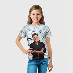 Футболка детская Шатунов на фоне роз, цвет: 3D-принт — фото 2