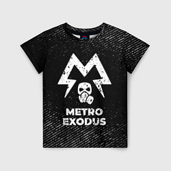 Детская футболка Metro Exodus с потертостями на темном фоне