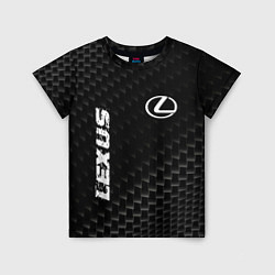 Детская футболка Lexus карбоновый фон