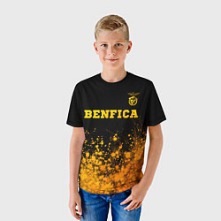 Футболка детская Benfica - gold gradient: символ сверху, цвет: 3D-принт — фото 2