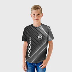 Футболка детская Dodge Абстракция карбон, цвет: 3D-принт — фото 2