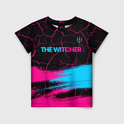 Детская футболка The Witcher - neon gradient: символ сверху
