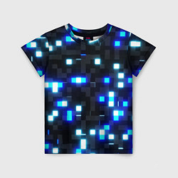 Детская футболка Неоновые светящиеся квадраты