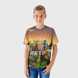 Футболка детская Петр Minecraft, цвет: 3D-принт — фото 2