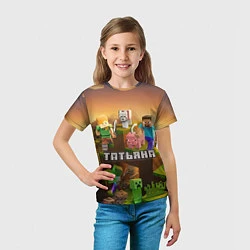 Футболка детская Татьяна Minecraft, цвет: 3D-принт — фото 2