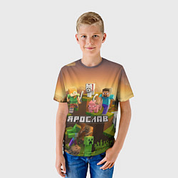 Футболка детская Ярослав Minecraft, цвет: 3D-принт — фото 2