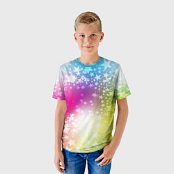 Футболка детская Звезды на радужном фоне, цвет: 3D-принт — фото 2
