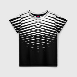 Детская футболка Черно-белая симметричная сетка из треугольников