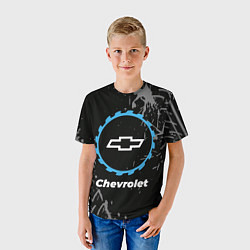 Футболка детская Chevrolet в стиле Top Gear со следами шин на фоне, цвет: 3D-принт — фото 2