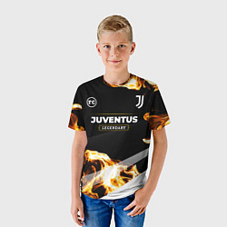 Футболка детская Juventus legendary sport fire, цвет: 3D-принт — фото 2