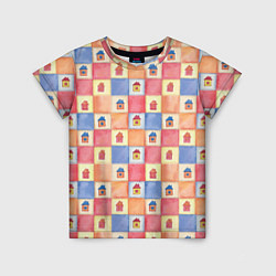 Детская футболка Геометрический узор Домики