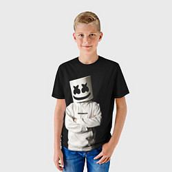 Футболка детская Marshmello на чёрном фоне, цвет: 3D-принт — фото 2
