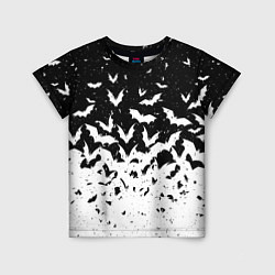 Детская футболка Black and white bat pattern