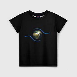 Детская футболка Планета Земля в руках человека