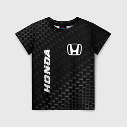Детская футболка Honda карбоновый фон