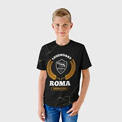 Футболка детская Лого Roma и надпись legendary football club на тем, цвет: 3D-принт — фото 2