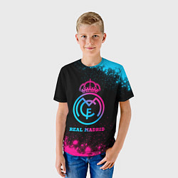 Футболка детская Real Madrid - neon gradient, цвет: 3D-принт — фото 2