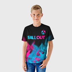 Футболка детская Fallout - neon gradient: символ сверху, цвет: 3D-принт — фото 2