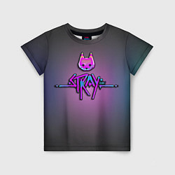 Детская футболка Stray logo neon