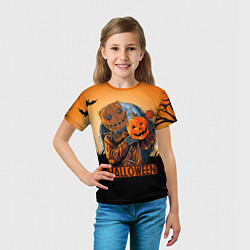 Футболка детская Хэллоуин убийца с тыквой, цвет: 3D-принт — фото 2