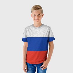 Футболка детская Триколор - флаг России плетёный, цвет: 3D-принт — фото 2
