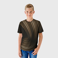 Футболка детская Тёмное-золотые пластины во тьме, цвет: 3D-принт — фото 2