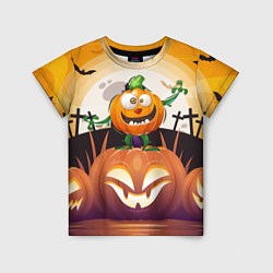 Детская футболка Веселая тыква хэллоуин