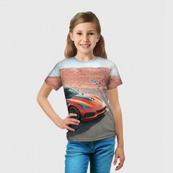 Футболка детская Chevrolet Corvette - Motorsport - Desert, цвет: 3D-принт — фото 2