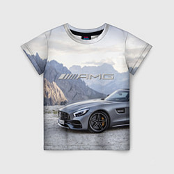 Детская футболка Mercedes AMG V8 Biturbo cabriolet - mountains