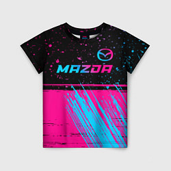 Детская футболка Mazda - neon gradient: символ сверху