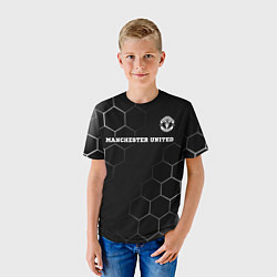 Футболка детская Manchester United sport на темном фоне: символ све, цвет: 3D-принт — фото 2