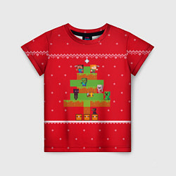 Детская футболка Майнкрафт : Новогодний свитер