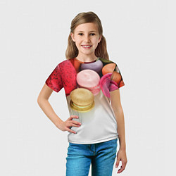 Футболка детская Разноцветные макаруны, цвет: 3D-принт — фото 2