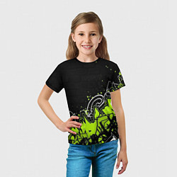 Футболка детская Яркое граффити на черной стене, цвет: 3D-принт — фото 2