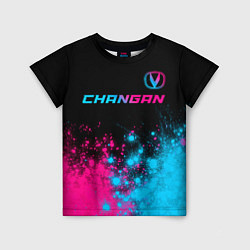 Детская футболка Changan - neon gradient: символ сверху