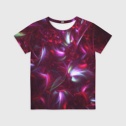 Футболка детская Светящиеся перья - красный цвет, цвет: 3D-принт